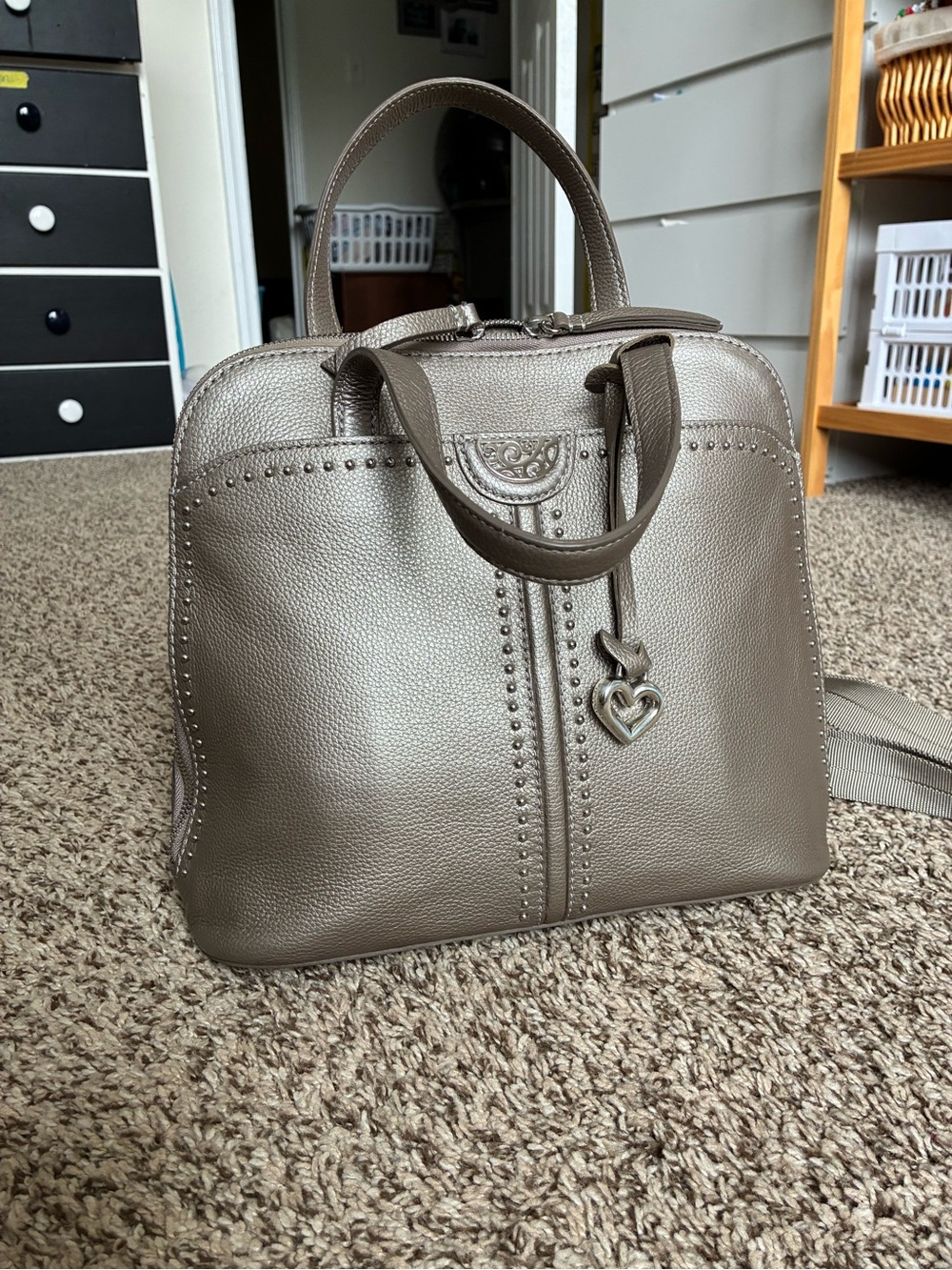 Brighton Miles Convertible Leather Backpack Satchel